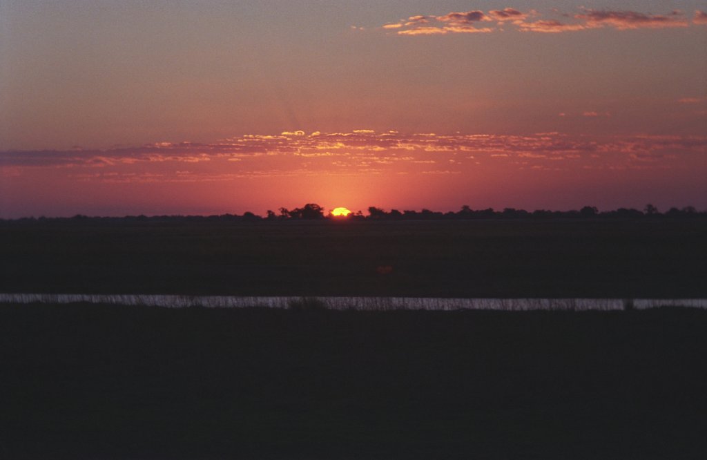 Sunset at Okavango Delta
